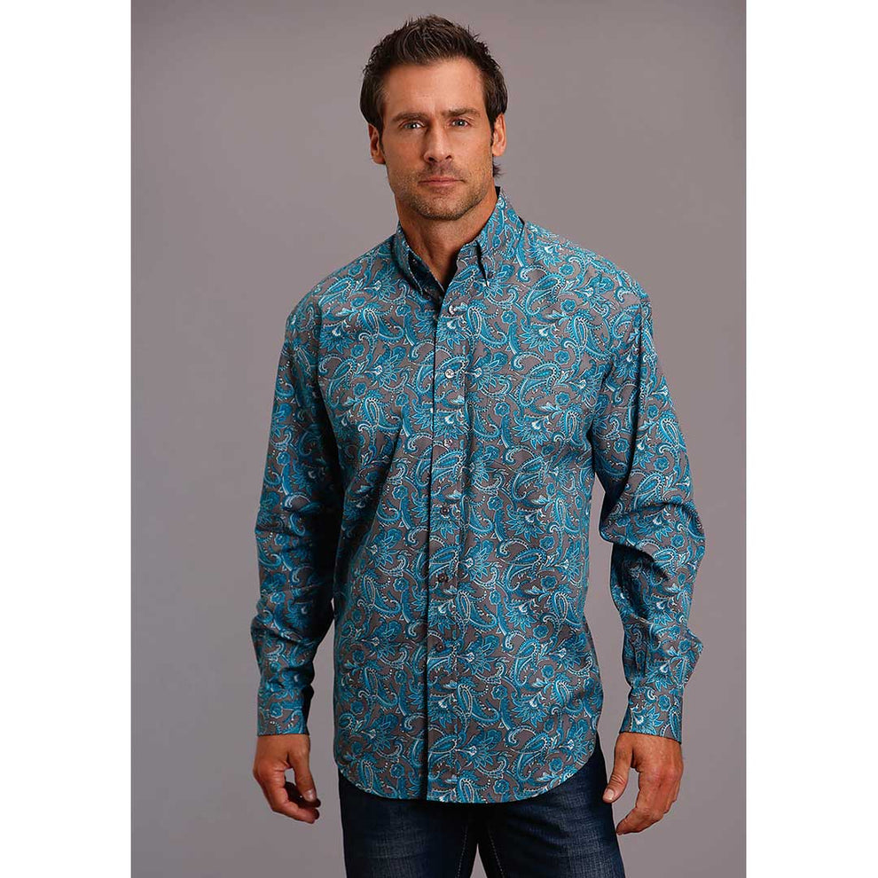 Stetson Men's Silver Spring Paisley Print Shirt