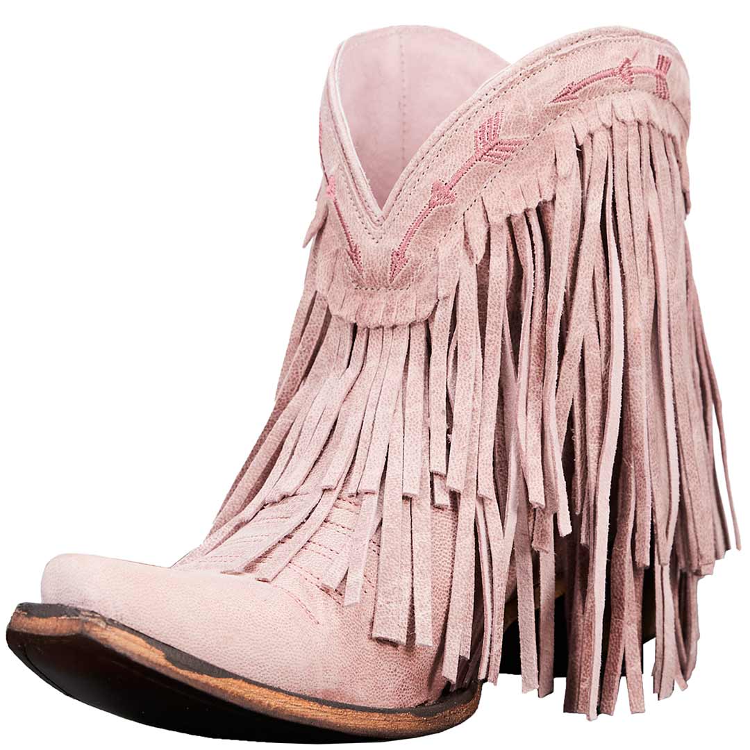 Pink fringe best sale cowgirl boots