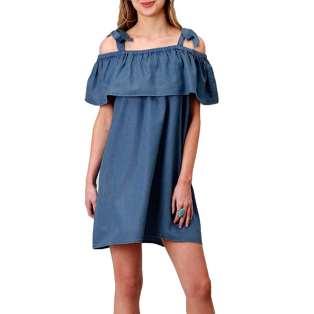 Roper Women's Tie strap Denim Flounce Top Dress | Lammle's