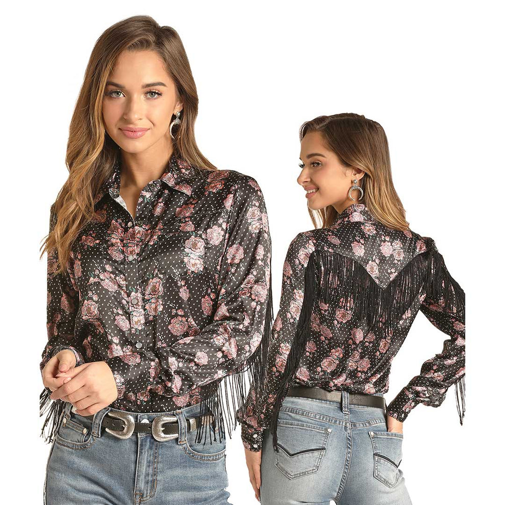 Rock & Roll Cowgirl Women's Peony Fringe Shirt