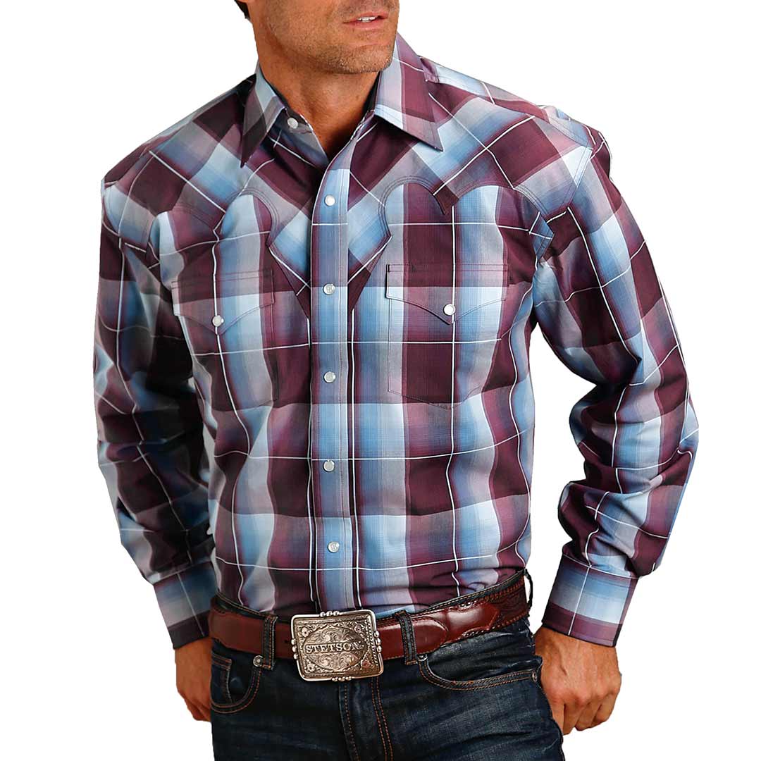 Stetson Men's Plaid Print Snap Shirt