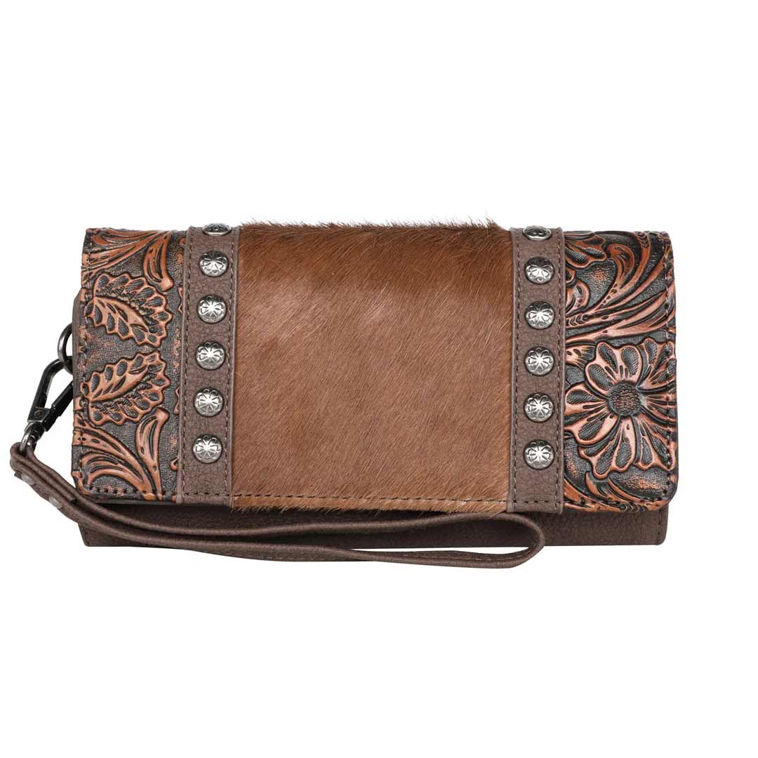 Trinity Ranch Floral Tooled Collection Wallet Black