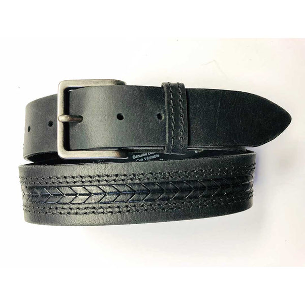 Cowboy Collection Men's Arrow Embossed Leather Belt