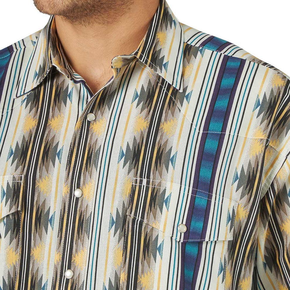 Wrangler Men's Checotah Aztec Print Snap Shirt