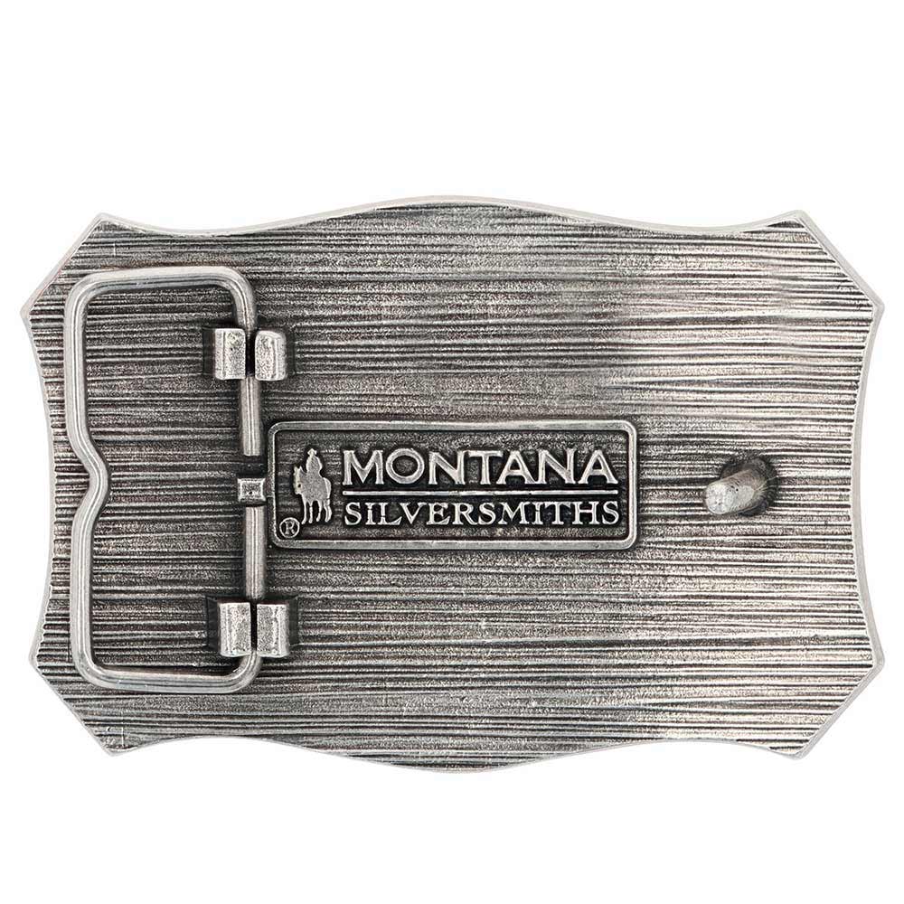 Montana Silversmiths Longhorn Crest Filigree Attitude Belt Buckle