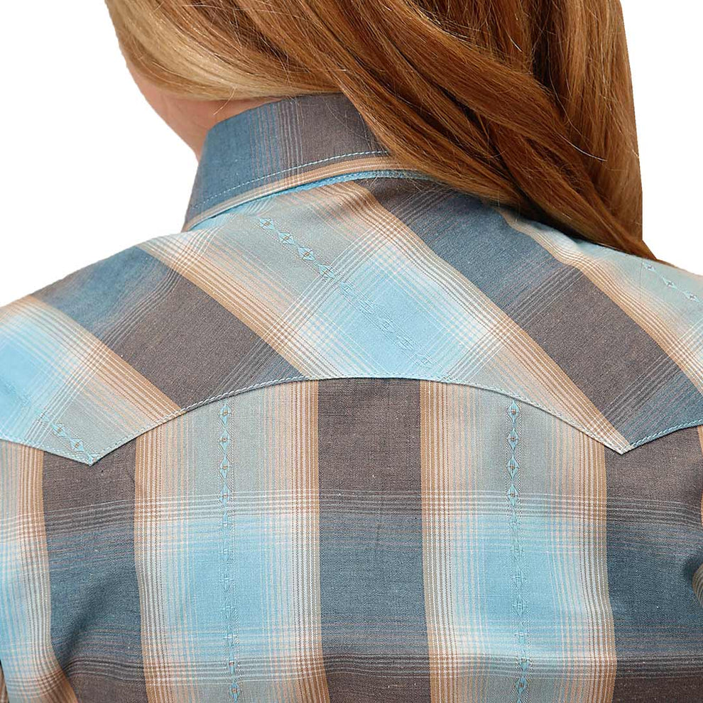 Roper Girls' Plaid Snap Shirt