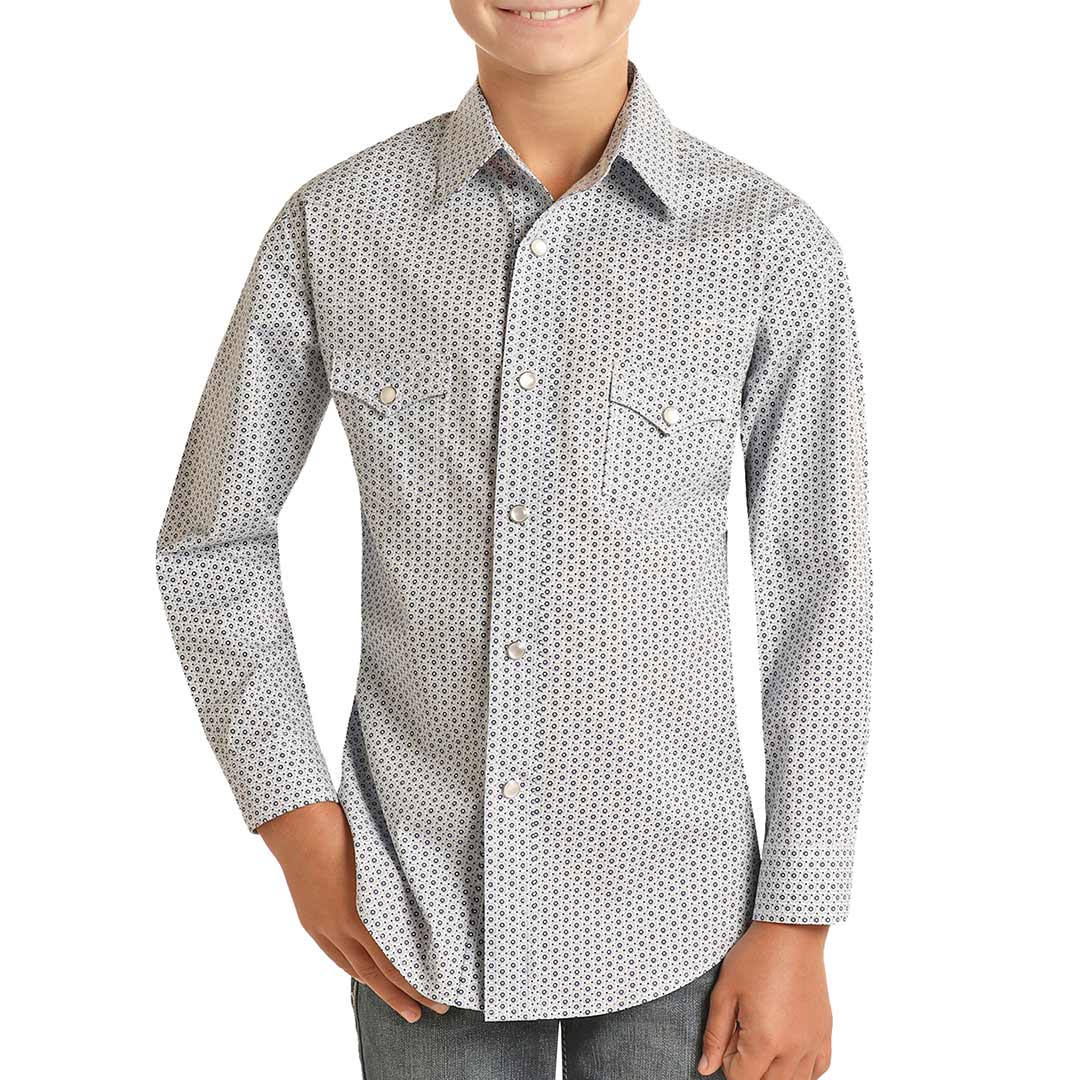 Rock & Roll Cowboy Boys' Geometric Print Snap Shirt