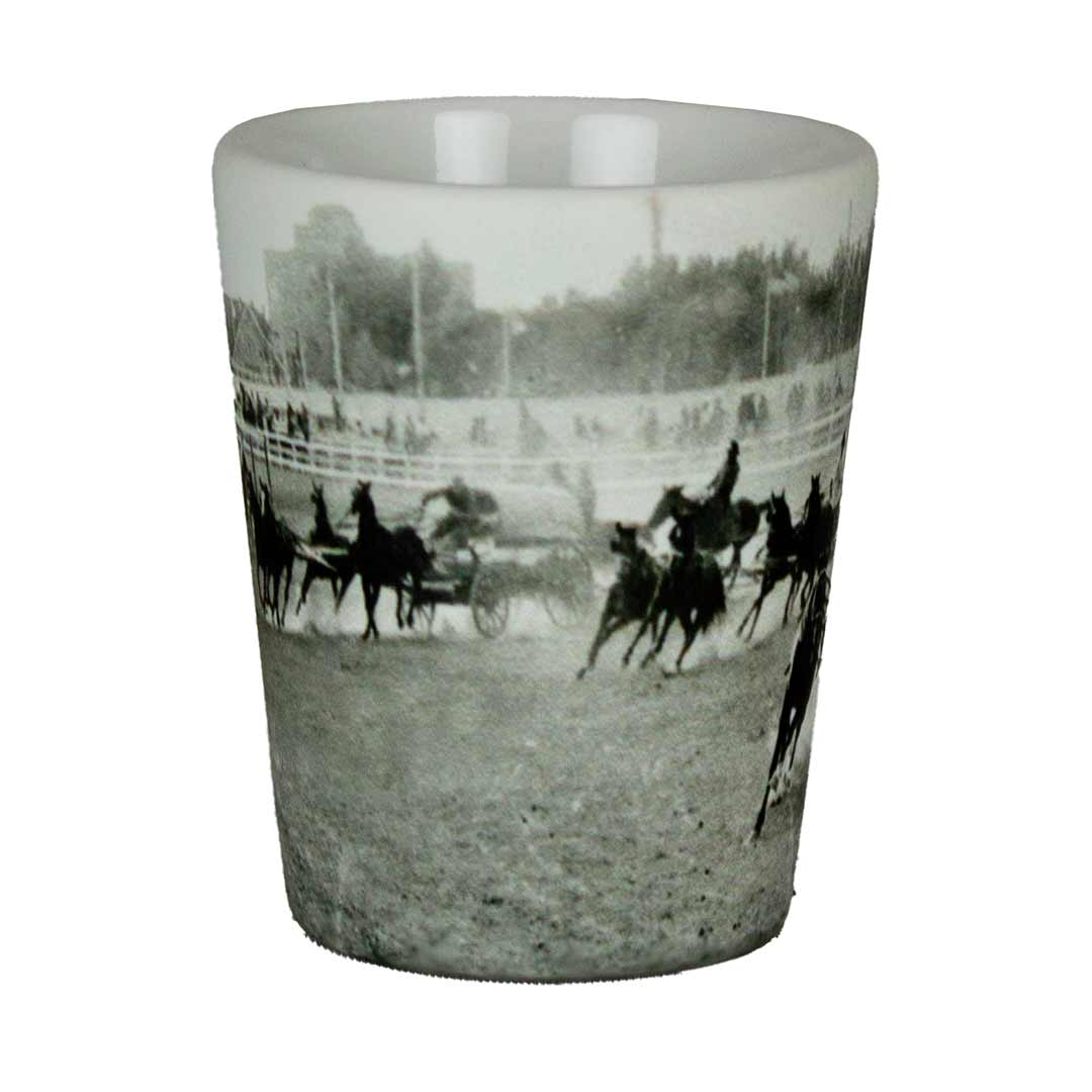 Calgary Stampede Black & White Chuckwagon Shot Glass