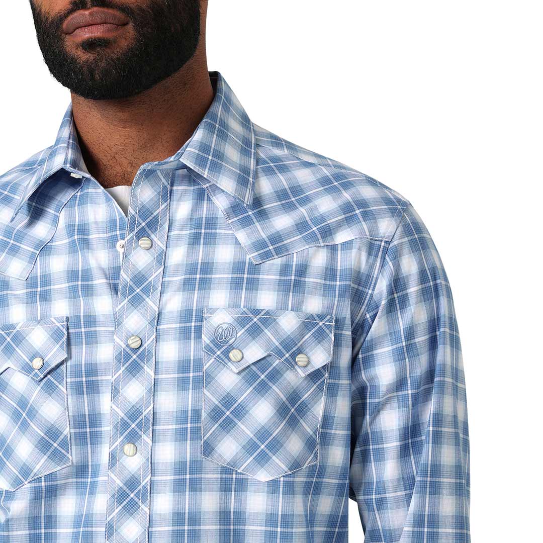 Wrangler Men's Retro Sawtooth Pocket Plaid Snap Shirt