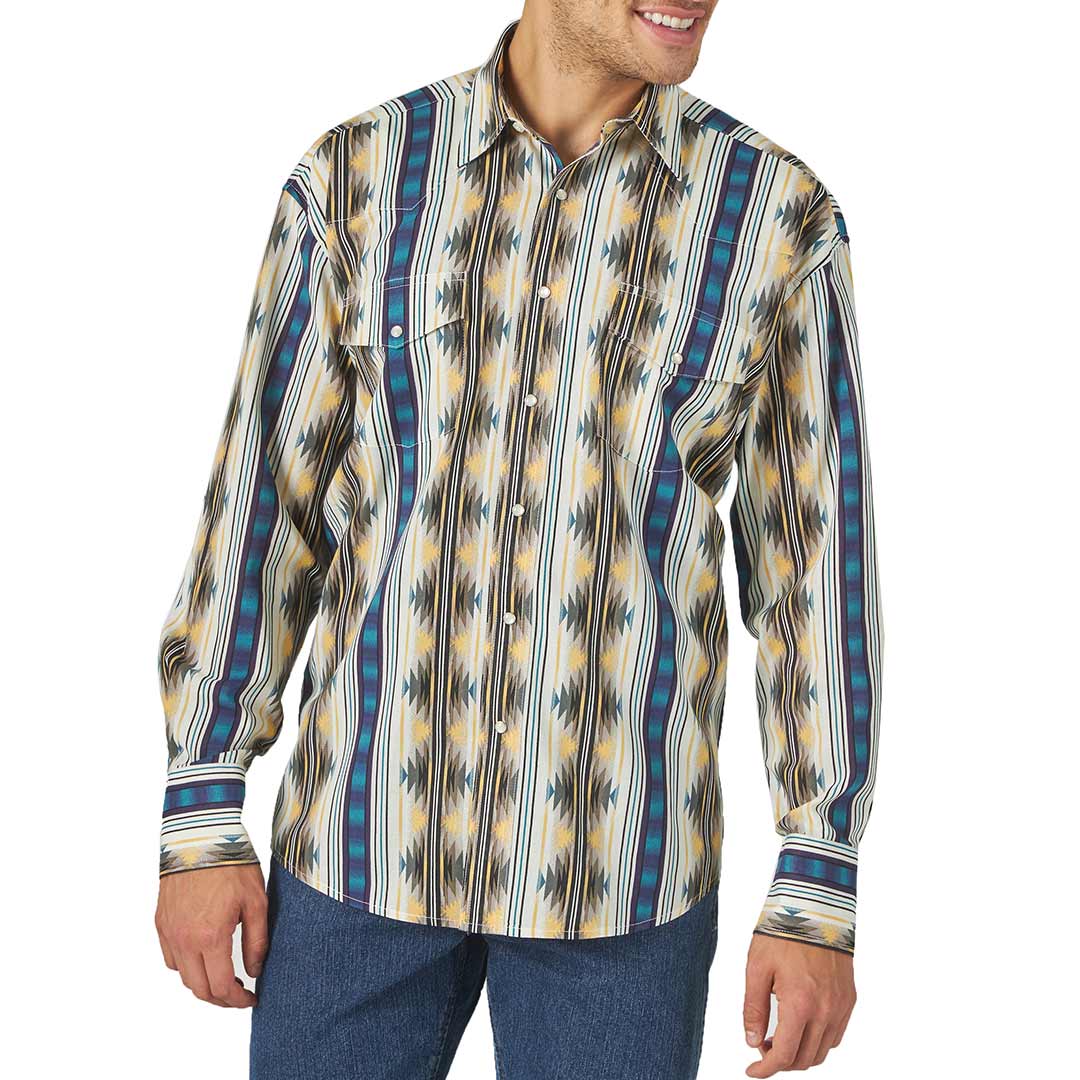 Wrangler Men's Checotah Aztec Print Snap Shirt