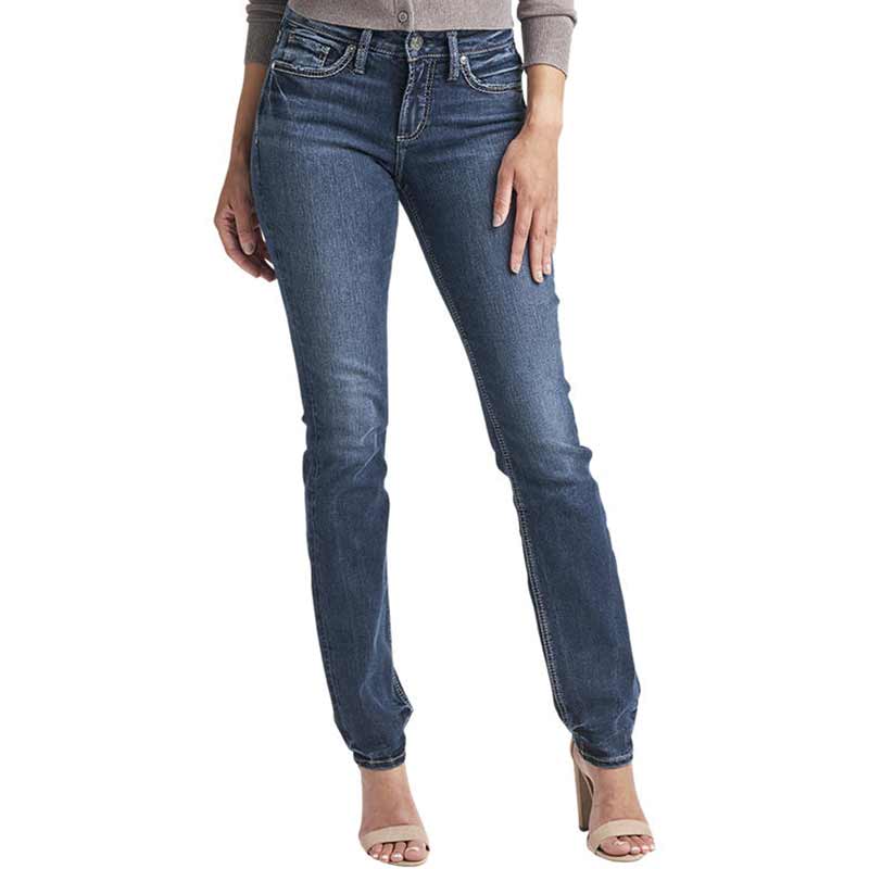 Ladies low rise store straight leg jeans