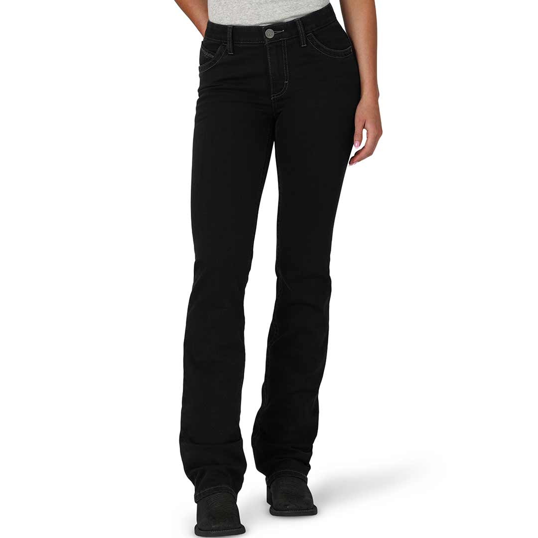 Black wrangler hot sale bootcut jeans