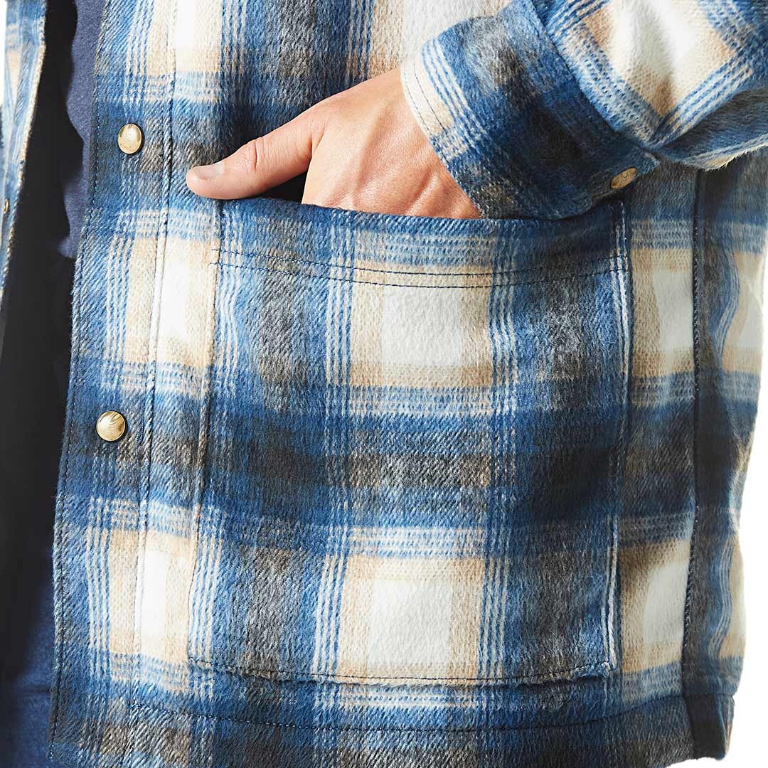 Mens quilt lined deals flannel shirt jacket