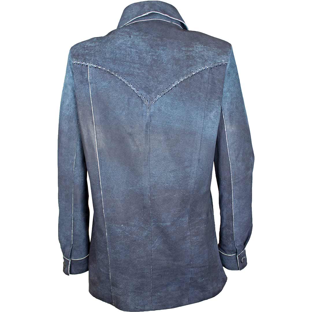 Blue suede jacket womens best sale