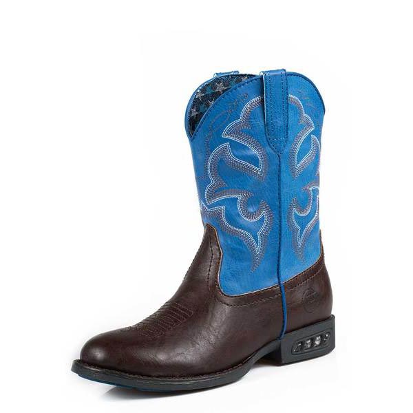 Roper Little Kids Brown Vamp And Blue Shaft Western Boots