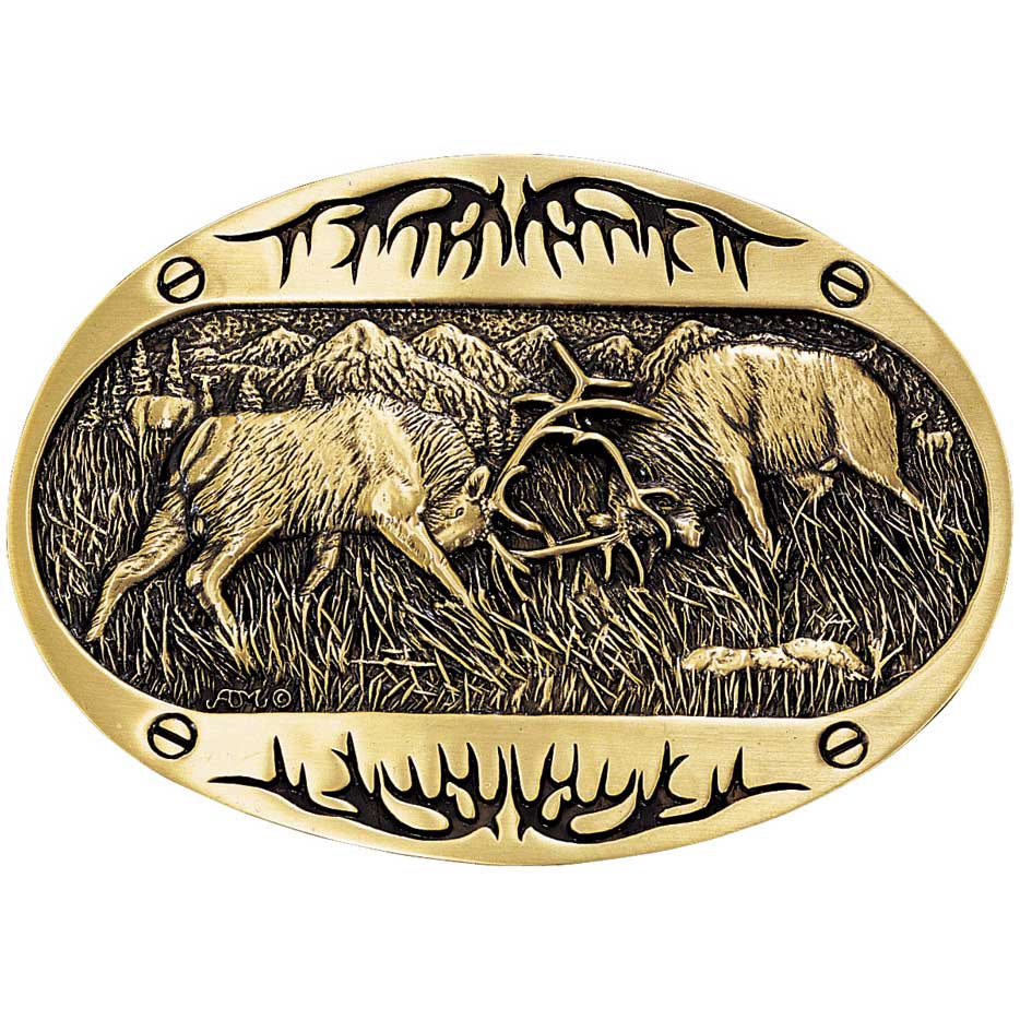 Elk spur belt outlet buckle