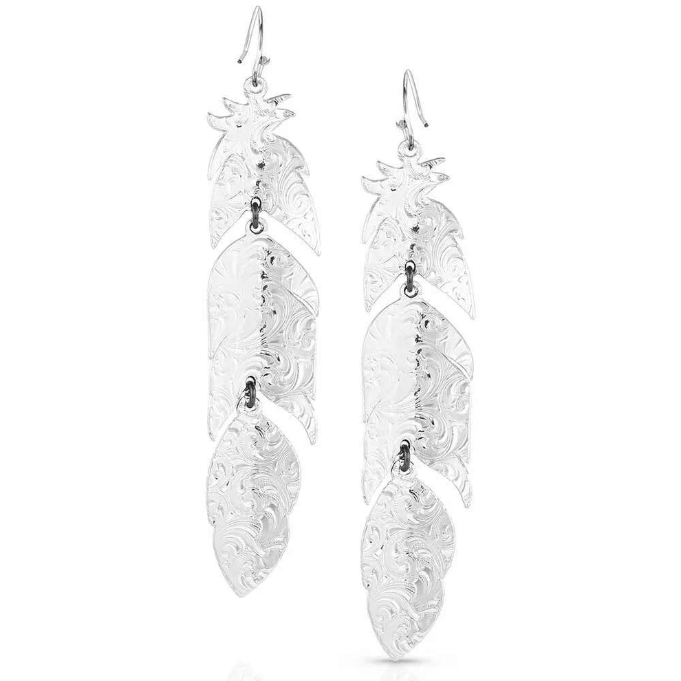 Montana Silversmiths Midnight Magic Feather Earrings