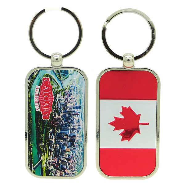 Postcard Souvenirs Calgary Flag Keychain