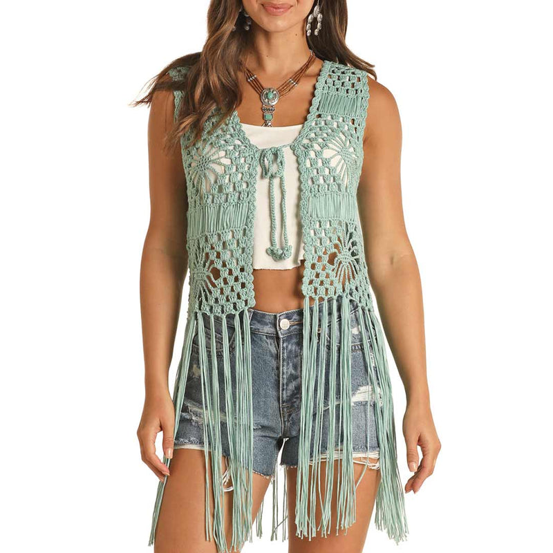 Rock & Roll Cowgirl Women's Crochet Fringe Vest | Lammle's