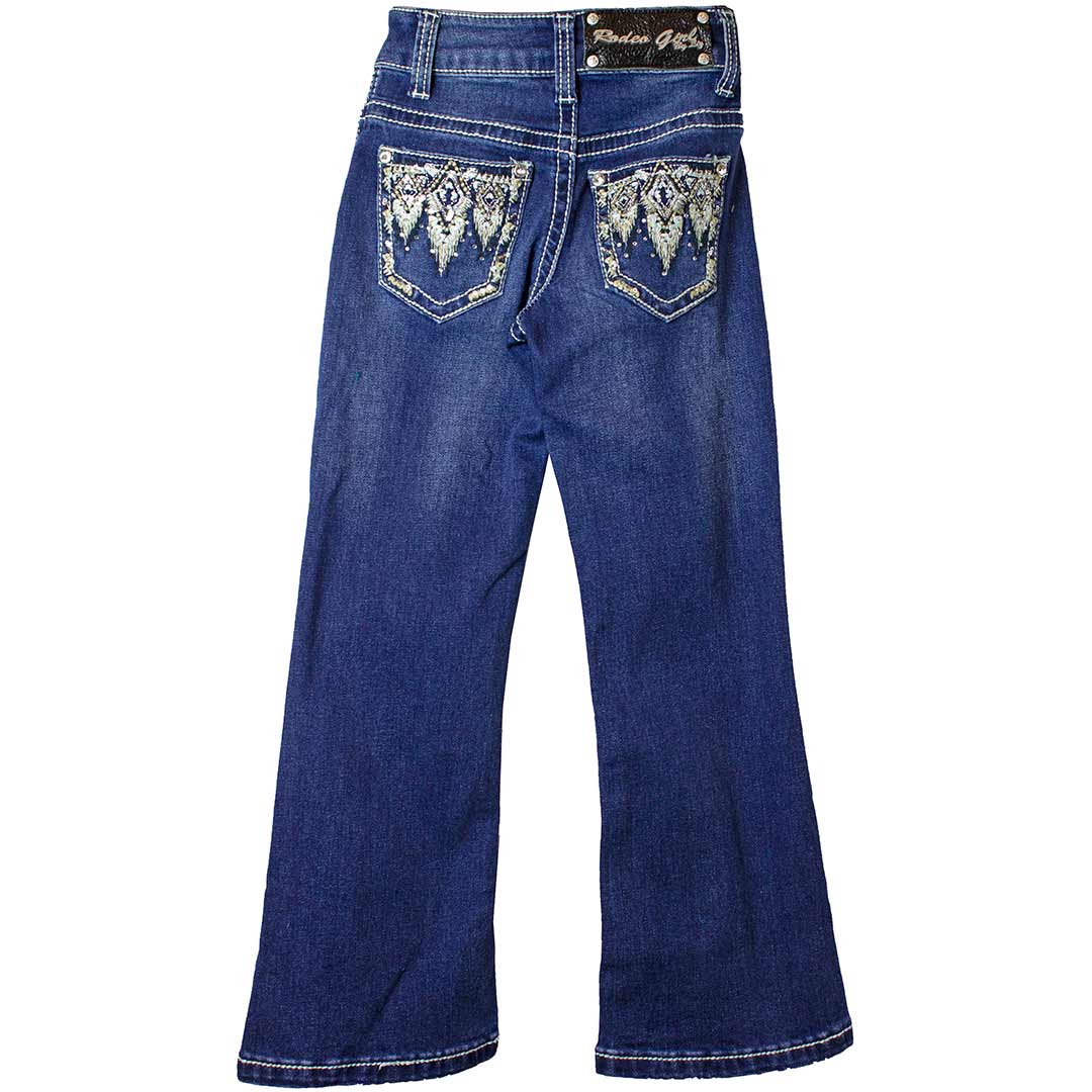 Rodeo Girl Girls' Aztec Pocket Bootcut Jeans