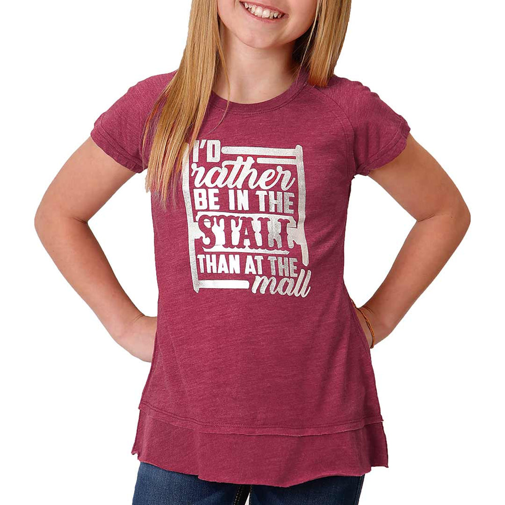 Roper Girls' I'd Rather Graphic T-Shirt