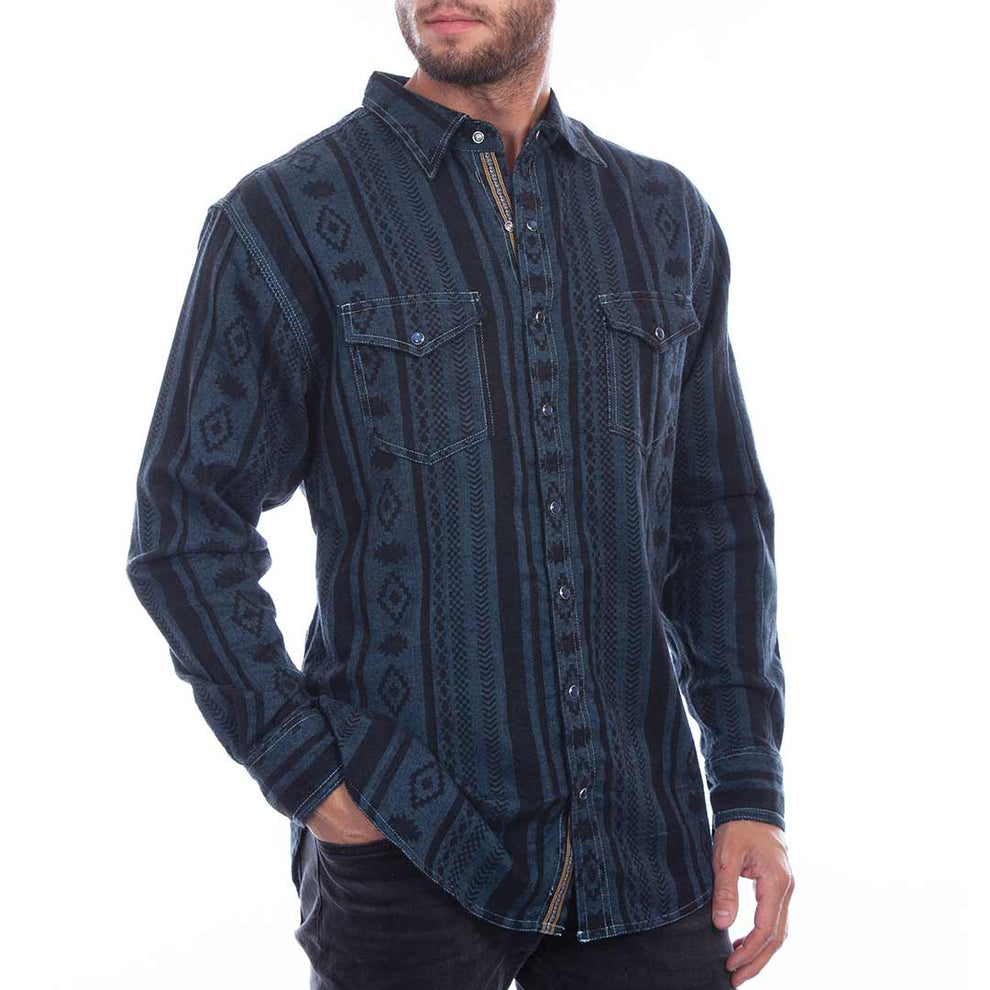 Scully Men's Aztec Print Snap Shirt