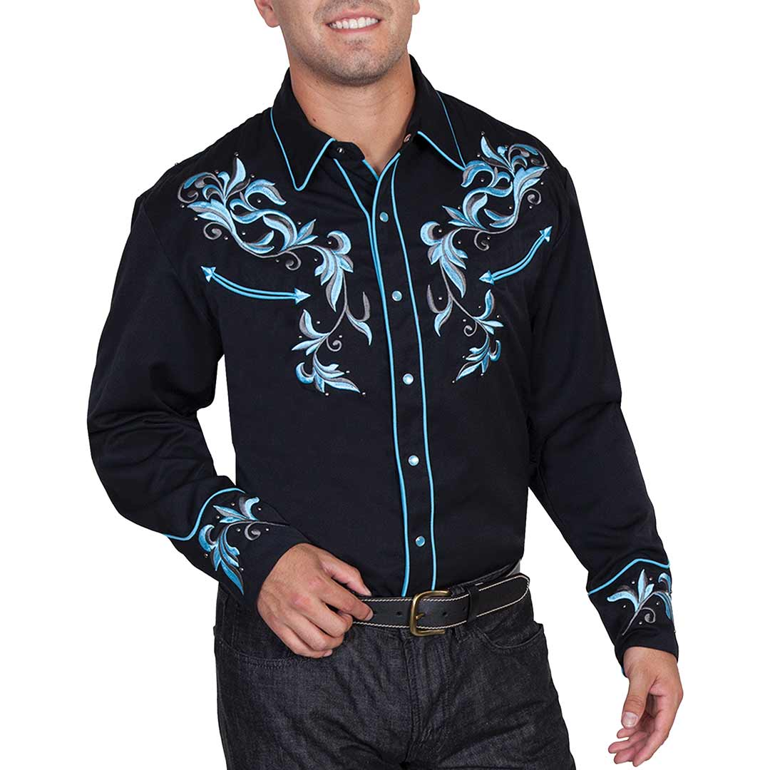 Scully Men's Vine Embr. Snap Western Dress Shirt | Lammle's – Lammle's ...