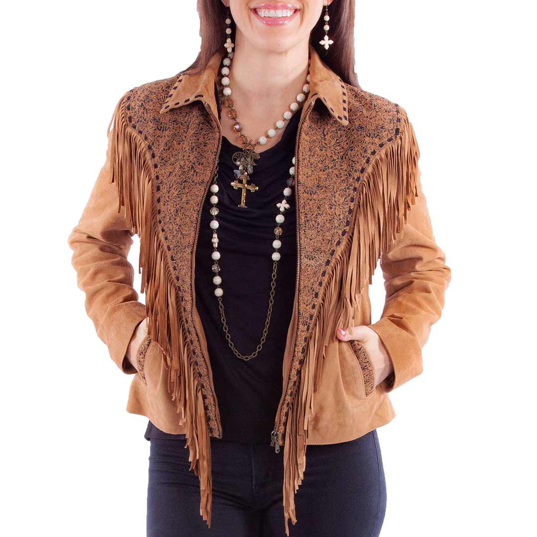 Scully Women's Whipstitch Fringe Leather Jacket