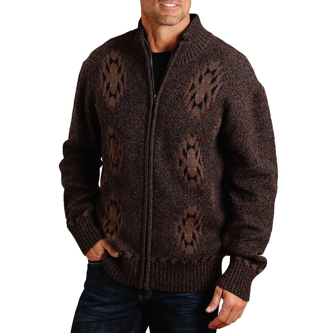 Charcoal Burgundy Aztec Wool Sweater – Western Edge, Ltd.