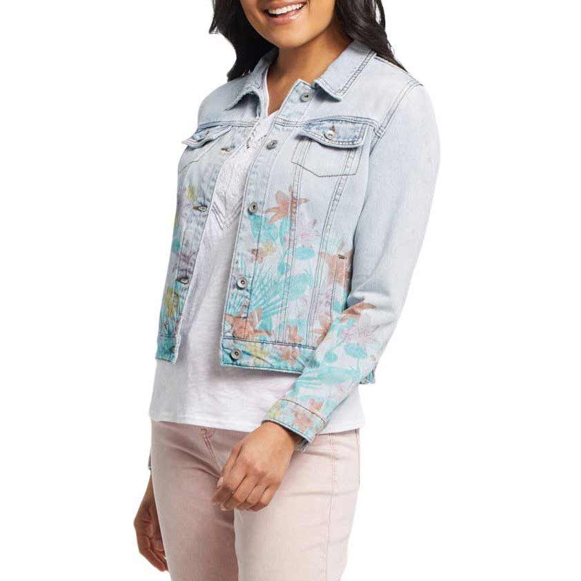 Floral print outlet jean jacket