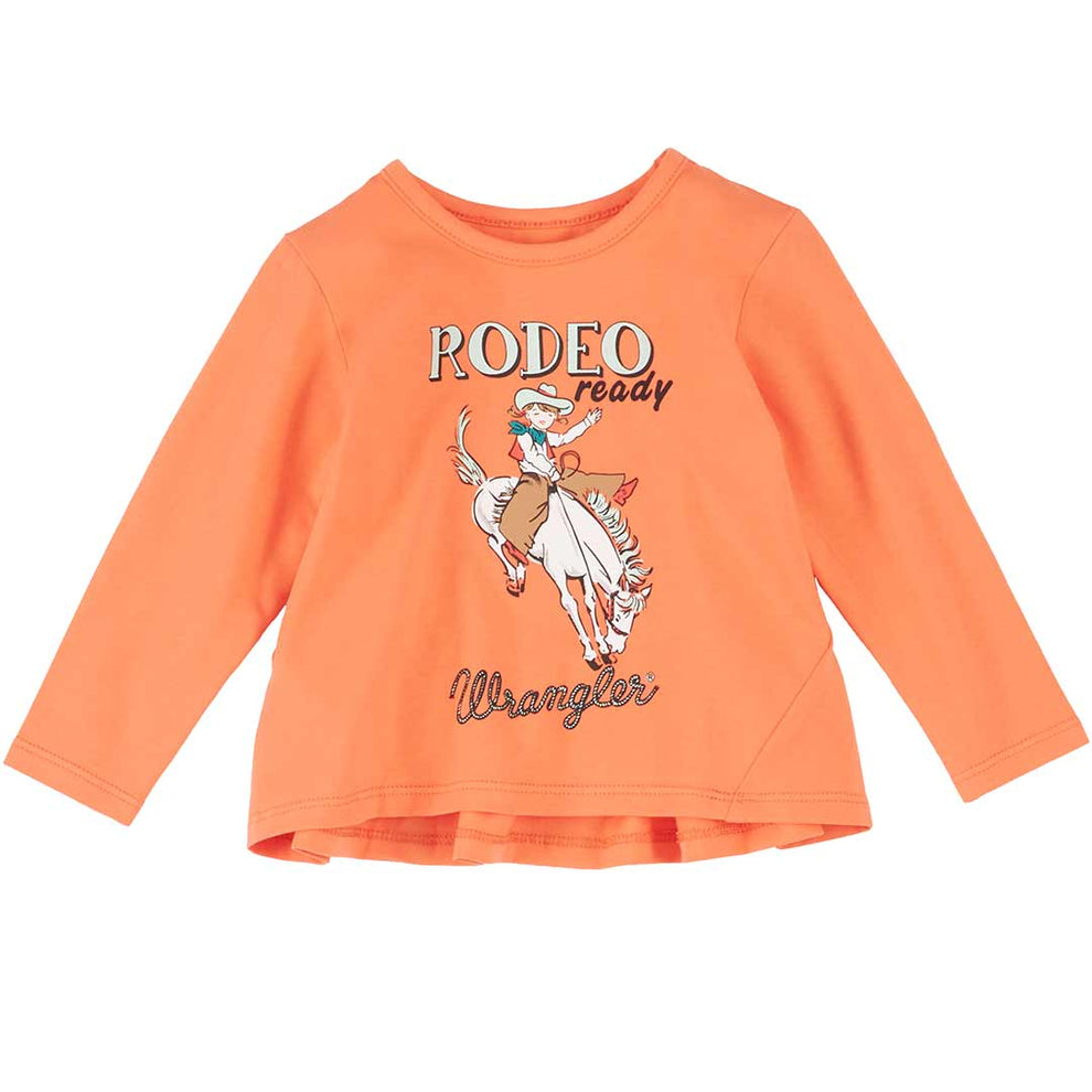 Wrangler Baby Girls' Rodeo Ready Long Sleeve Graphic T-Shirt