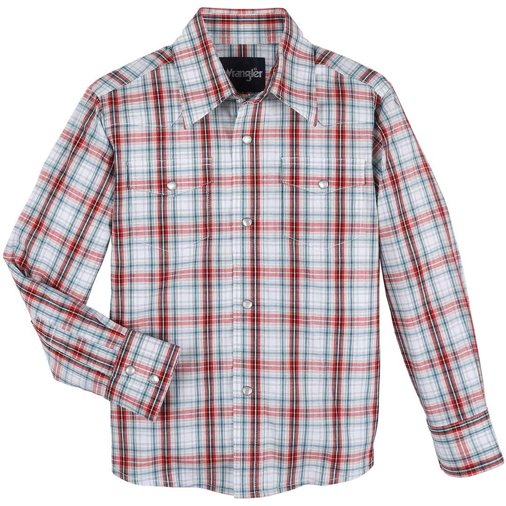 Wrangler Boys' Plaid Snap Shirt