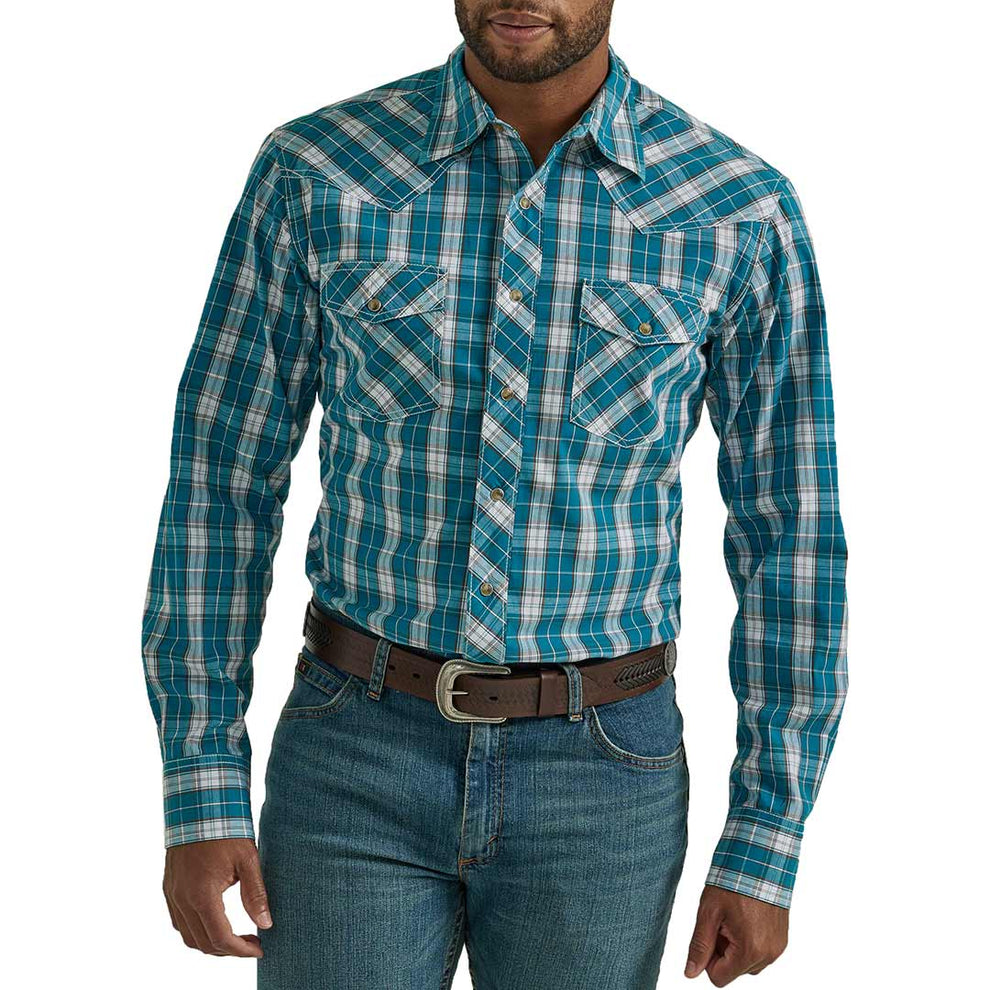 Wrangler Men's 20X Competition Advanced Comfort Plaid Snap Shirt