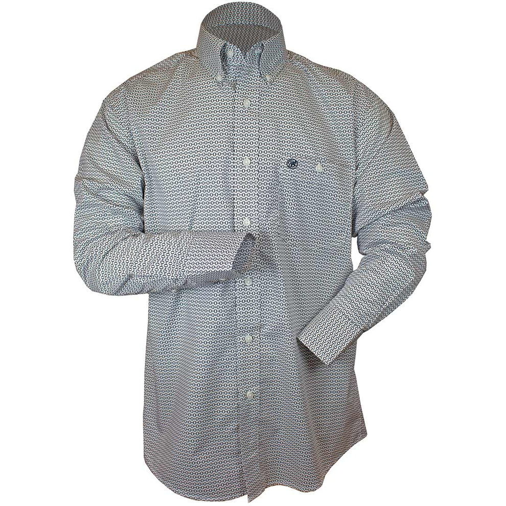 Wrangler Men's Relaxed Fit Diamond Print Button-Down Shirt