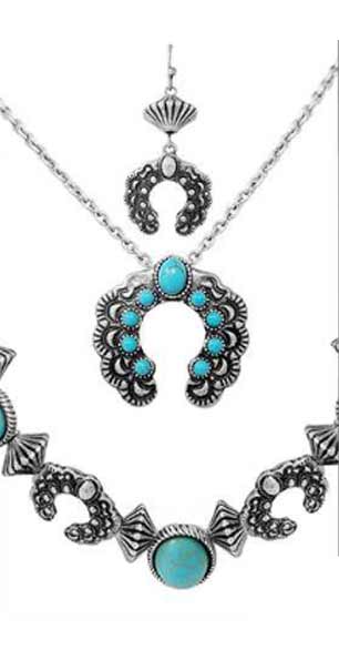 Wyo-Horse Double Squash Blossom Jewelry Set